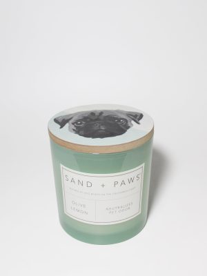 Sand + Paws Olive Lemon 21 oz scented candle